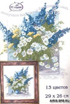 Набор для вышивания 'Синие цветы' 29*36 см 'РС-Студия'  - фото 100699