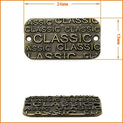 Нашивка металлическая "Classiс" бронза 24*13 мм  1 шт - фото 100707