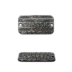 Нашивка металлическая "Classiс" черненое серебро 24*13 мм  1 шт  - фото 100709