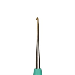 Крючок для вязания с прорезиненой ручкой стальной d 1.10 мм 13 см 1 шт  - фото 101383