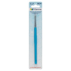Крючок для вязания с прорезиненой ручкой стальной d 1.25 мм 13 см 1 шт  - фото 101387