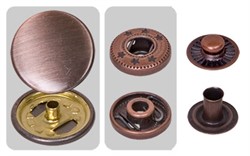 Кнопки металлические 'альфа'  d 15 мм  бронза 1 компл - фото 101409
