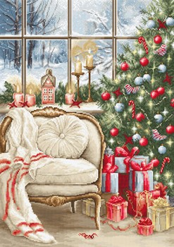 Набор для вышивания "Рождественский интерьер" 20х29 см - фото 101610