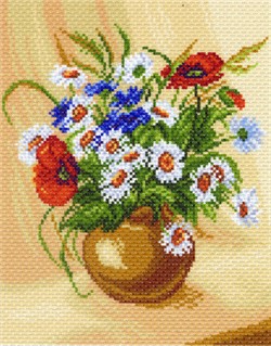 Рисунок на канве "Букет полевых цветов" 28*37 см  "Матренин посад"  - фото 101803