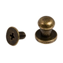 Кнопка кобурная металлическая d-8 мм под бронзу 1 шт. - фото 102117