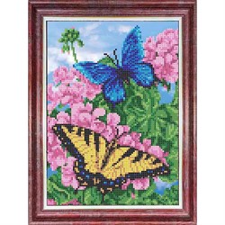 Основа для вышивки бисером 'Бабочки в цветах' 18х26 см  "Каролинка"   - фото 102155