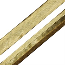 Косая бейка под металл 15 мм яркое золото 1м  - фото 102226