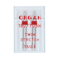 Игла для бытовых швейных машин 'ORGAN' двойная стрейч 75/2,5 для трикотажа 1 шт.  - фото 105585