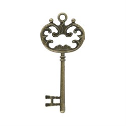 Подвеска "Ключ" античная темная бронза - фото 88110