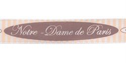 Лента атласная с рисунком "Notre-Dame De Paris" 12 мм 1 м  - фото 88405