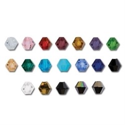 Бусины стеклянные биконус  4 х 4 мм  34 шт  на нити  - фото 89902