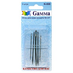 Иглы для шитья ручные 'Gamma'   для кожи №3/7  1 уп. - фото 95559