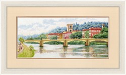 "Мост Понте-алле-Грацие, Флоренция" 18,7×42 см "Золотое Руно"  - фото 97070