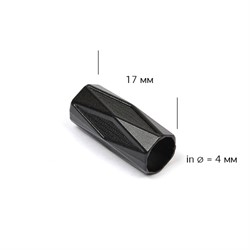 Наконечник для шнура металлический  (отв.4 мм) цв. черный 1 шт - фото 97410