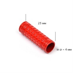 Наконечник для шнура металлический  (отв.4 мм) цв. красный 1 шт - фото 97412