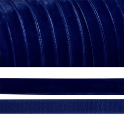 Лента бархатная 6 мм  цвет темно-синий 1 м  - фото 97603