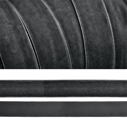Лента бархатная 20 мм  цвет темно-серый 1 м  - фото 97615