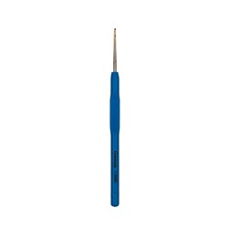 Крючок для вязания с прорезиненой ручкой стальной d 1.50 мм 13 см 1 шт - фото 99059