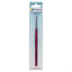 Крючок для вязания с прорезиненной ручкой стальной d 1.90 мм 13 см 1 шт  - фото 99072