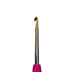 Крючок для вязания с прорезиненной ручкой стальной d 2.1 мм 13 см 1 шт  - фото 99079