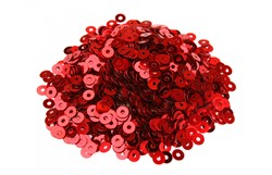Пайетки россыпью 3 мм цвет: красный 1 п.   - фото 99505