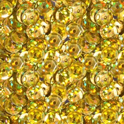 Пайетки круглые "голографик" 6 мм цвет: темно-желтый 1 п.  - фото 99527