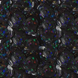 Пайетки круглые "голографик" 6 мм цвет: черный-синий 1 п. - фото 99531
