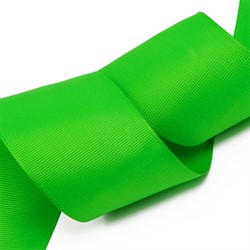 Лента репсовая в рубчик 50 мм цвет 579 ярко-зеленый 1 м  - фото 99979