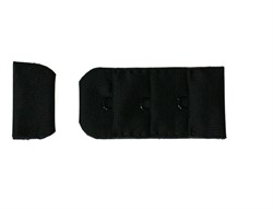 Застежка для бюстгальтера 25 мм  цвет черный 1 компл.
