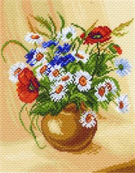 Рисунок на канве "Букет полевых цветов" 28*37 см  "Матренин посад" 