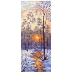 Рисунок на канве  "Зимний закат" 24*47 см  "Матренин  Посад" 
