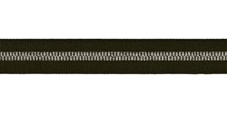 Лента репсовая отделочная 25 мм цвет: 64 черный с серебром 1м 