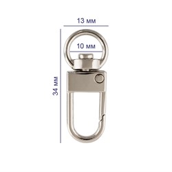 Карабин металлический 10 мм цвет никель  1 шт.