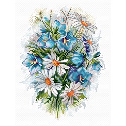 Канва с рисунком "Луговые цветы" 18*15 см  "М.П.Студия" 