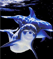"Дельфины"  30 х 35,5 см