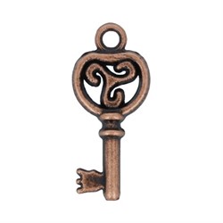 Подвеска  "Ключ"  античная медь