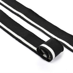 Подвяз трикотажный (полиэстер) цвет черный с белой полосой, 3,5х80 см  1 шт 