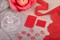 Застежки для бюстгальтеров 32 мм цвет красный 1 компл.  - фото 104391